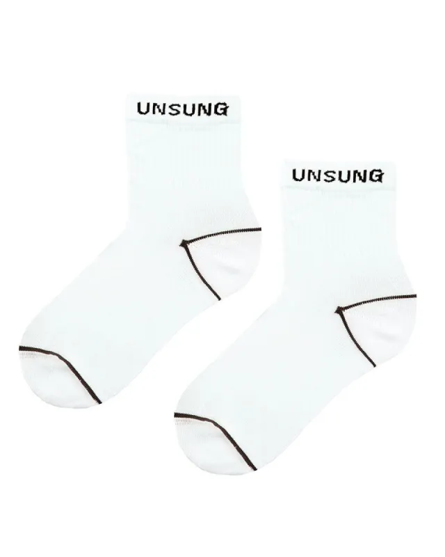White Unsung Mini Crew Sock sold by Sheertex