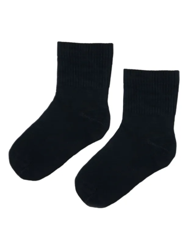 Black on Black Unsung Mini Crew Sock sold by Sheertex
