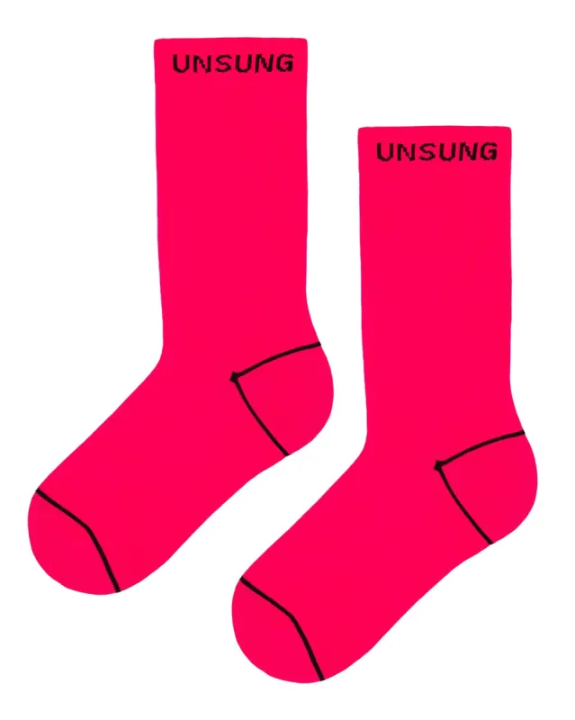 Pink Unsung Crew Socks sold by Sheertex