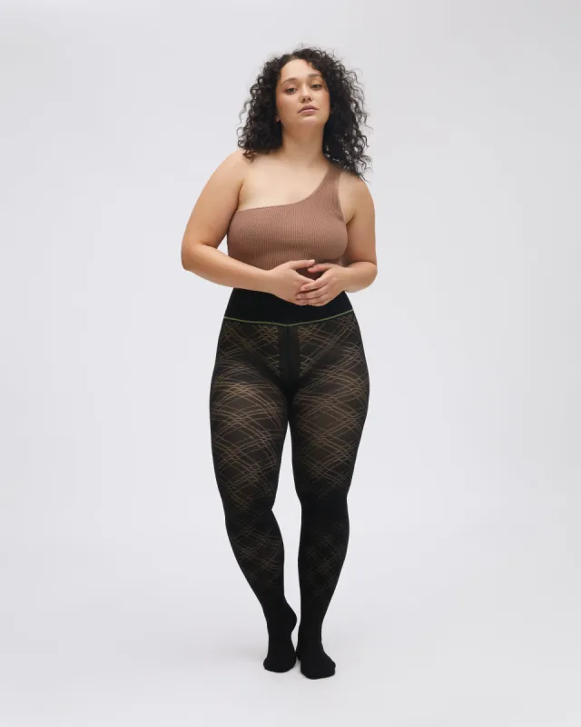 Argyle Semi-Sheer Rip-Resist Tights sold by Sheertex