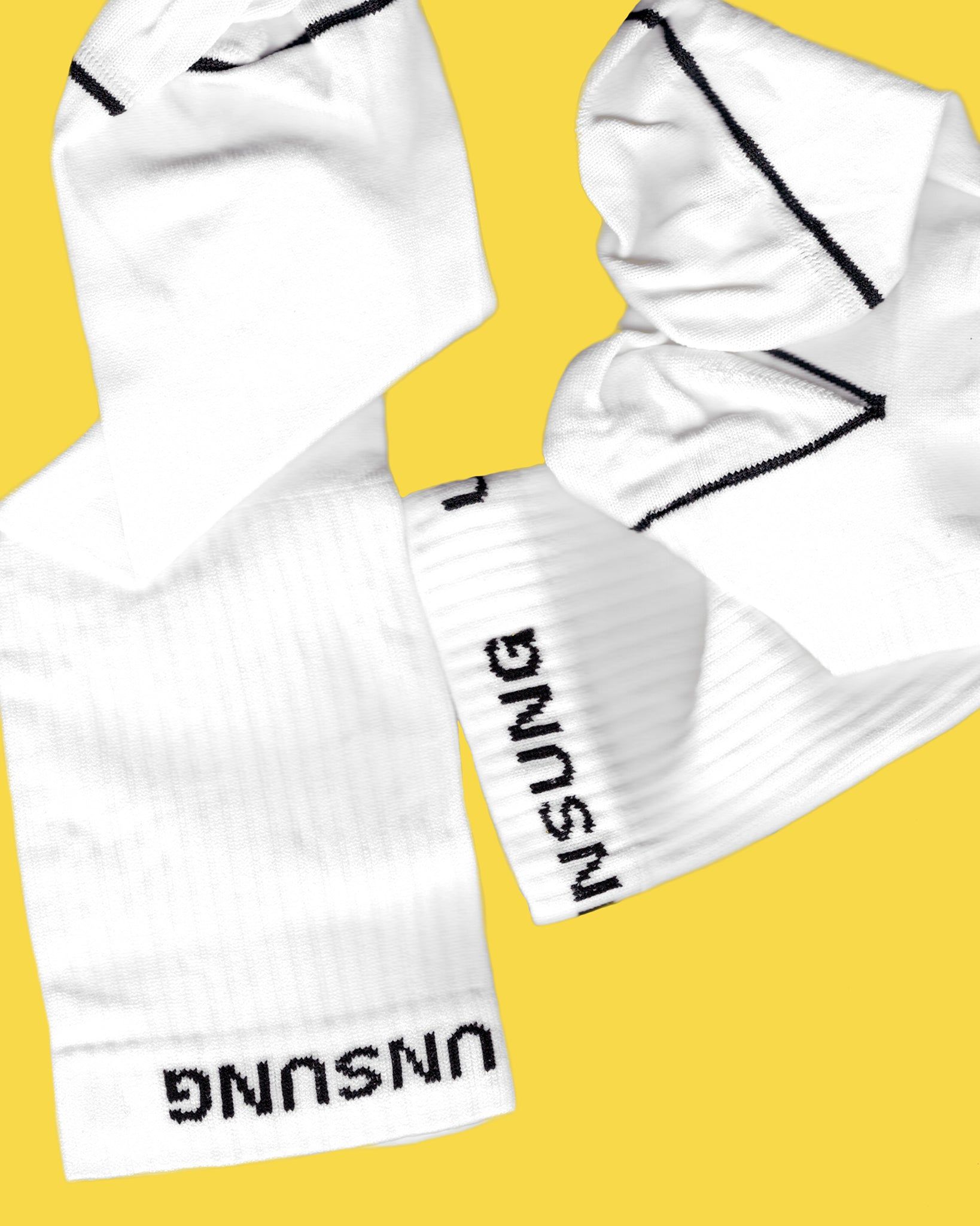 White Unsung Crew Socks sold by Sheertex product image thumbnail 2