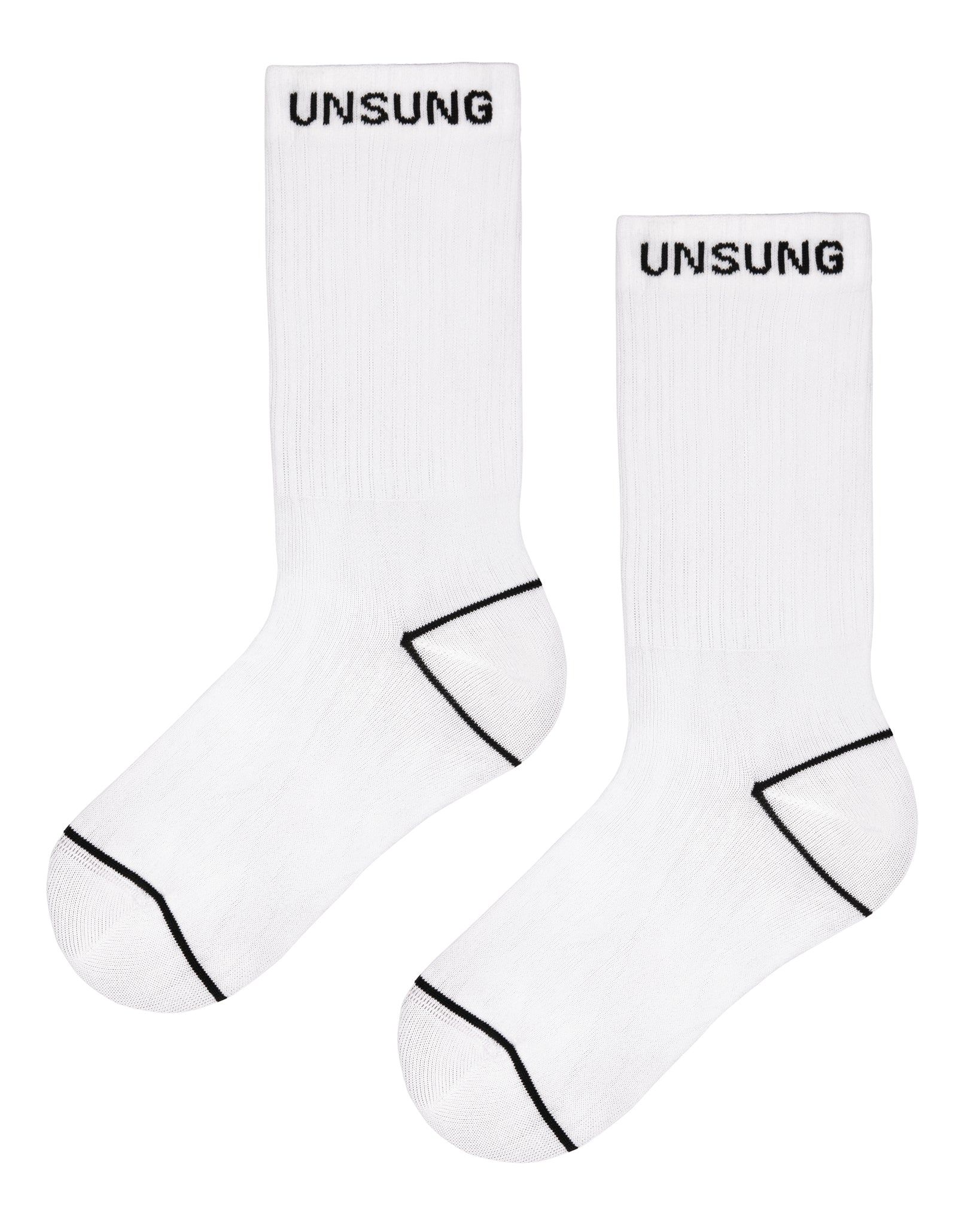 White Unsung Crew Socks sold by Sheertex