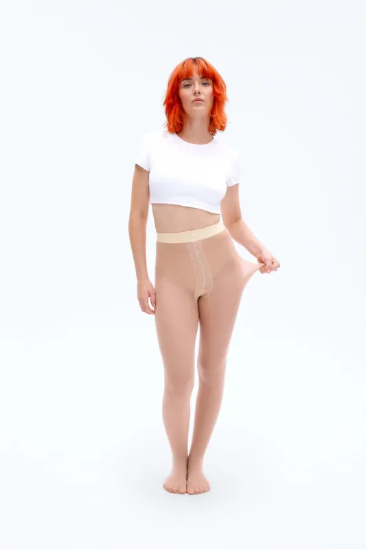 Nude Classic Sheer Rip-Resist Tights – 2” Waistband sold by Sheertex