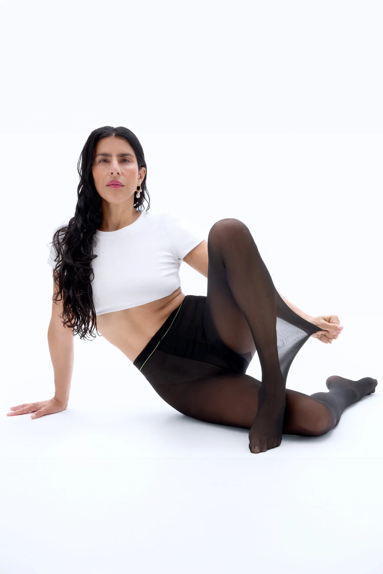 Black Classic Sheer Rip-Resist Tights – 2” Waistband sold by Sheertex