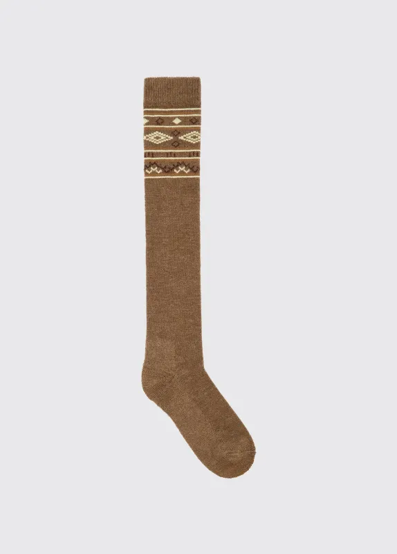 Rolestown Fair Isle Alpaca socks - Elk sold by Dubarry of Ireland