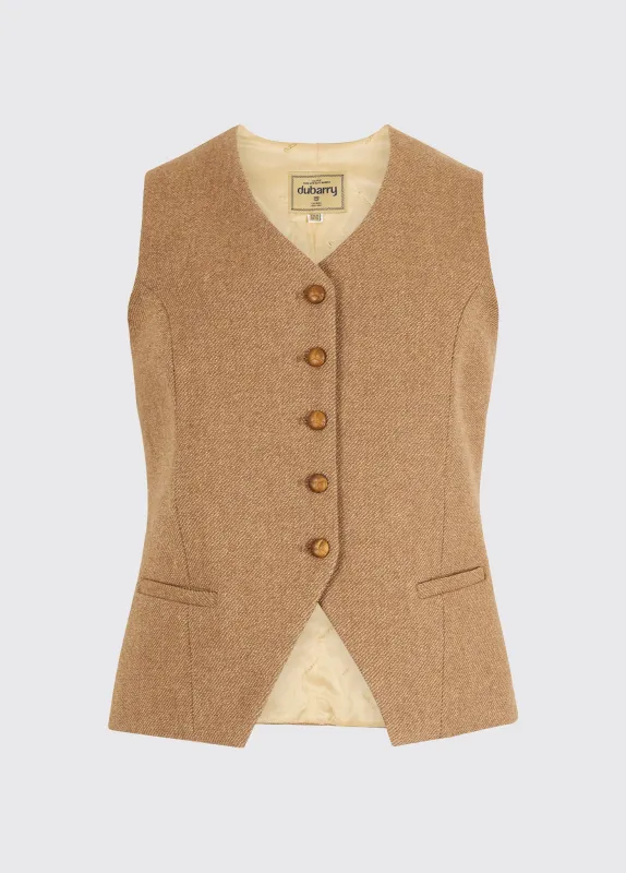 Robinswood Women’s tweed waistcoat - Camel Twill made by Current
