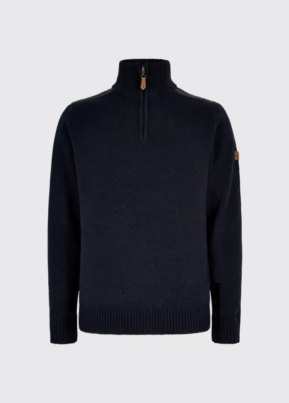 Doherty Men’s zip neck sweater - Navy sold by Dubarry of Ireland