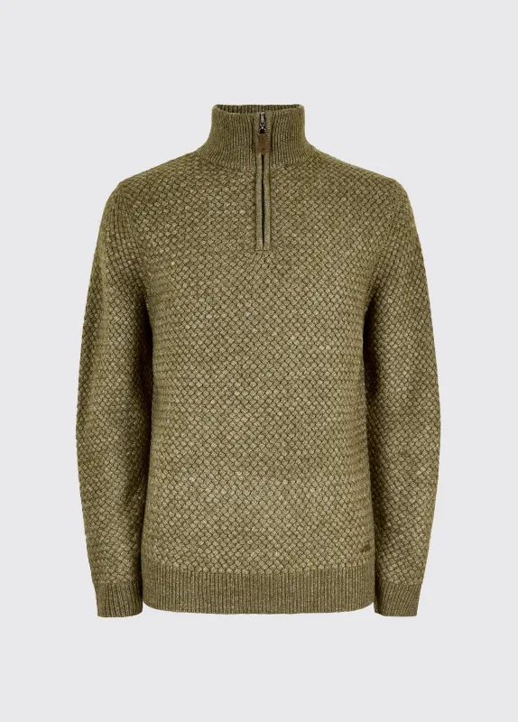 Power Men's Zip neck sweater - Dusky Green made by Dubarry of Ireland