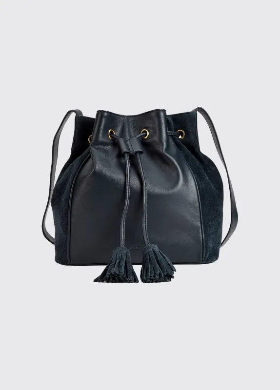 Doonbeg Cross-body bucket bag - Navy sold by Dubarry of Ireland