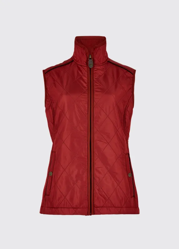 Heywood Women's Quilted Gilet - Red Pepper sold by Dubarry of Ireland
