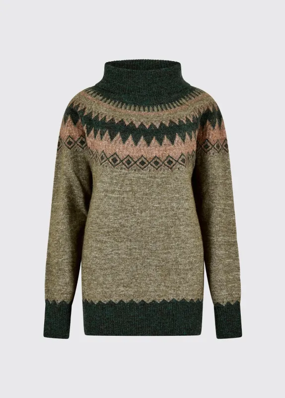 Devlin Women's Fair Isle pattern sweater - Olive Multi sold by Dubarry of Ireland