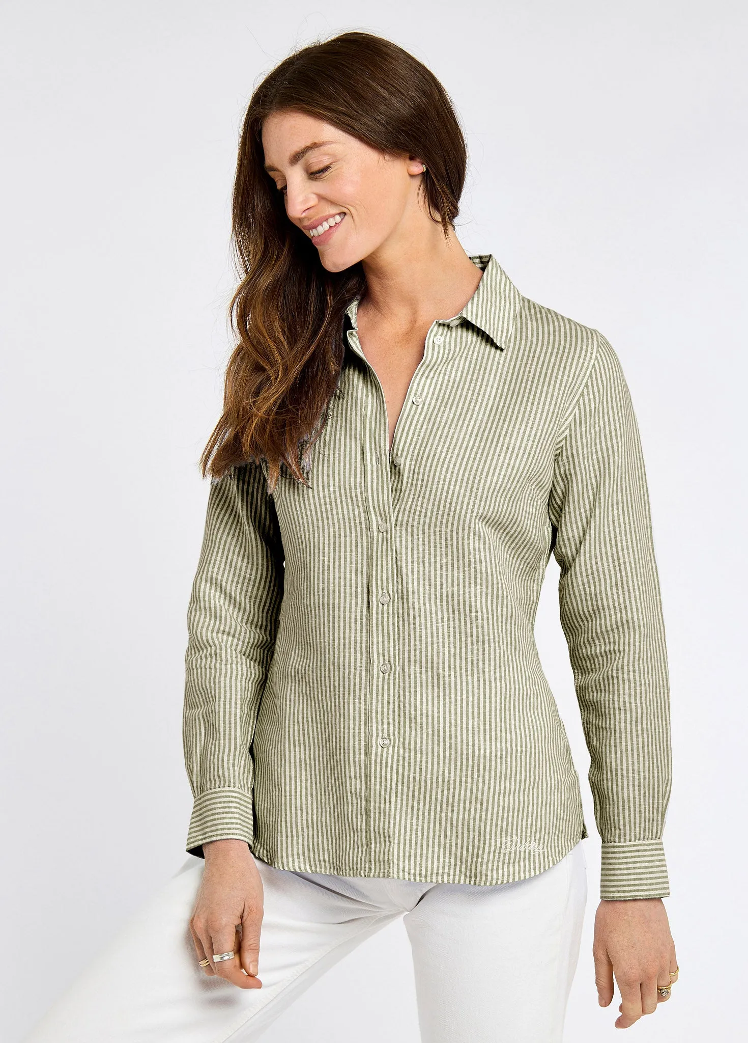 Butterfly Women’s Long Sleeve Linen Shirt - Khaki sold by Dubarry of Ireland product image thumbnail 2