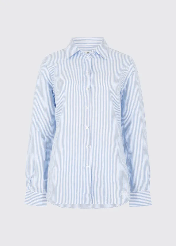 Butterfly Women’s Long Sleeve Linen Shirt - Blue sold by Dubarry of Ireland