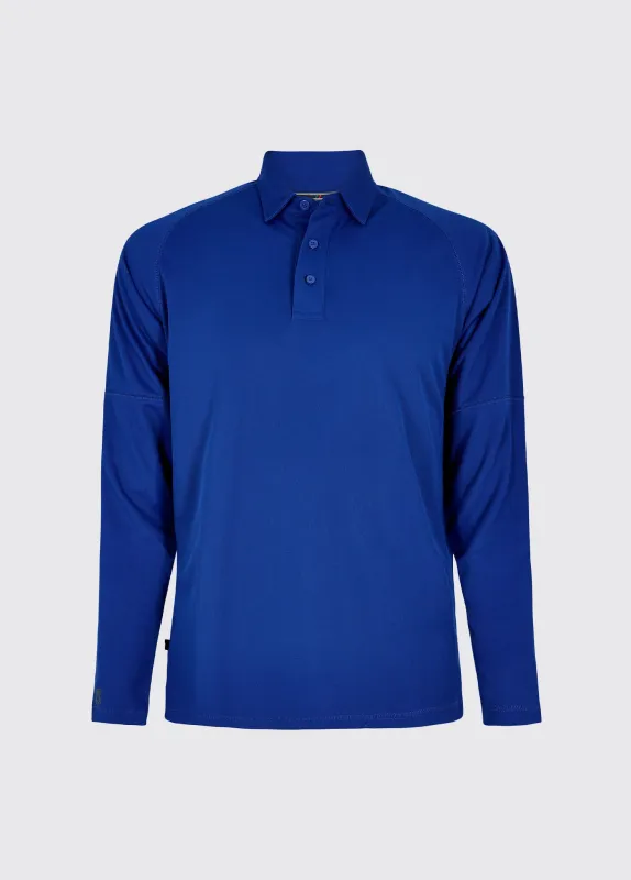 Piraeus Men's Long Sleeve Technical Polo - Ultramarine sold by Dubarry of Ireland
