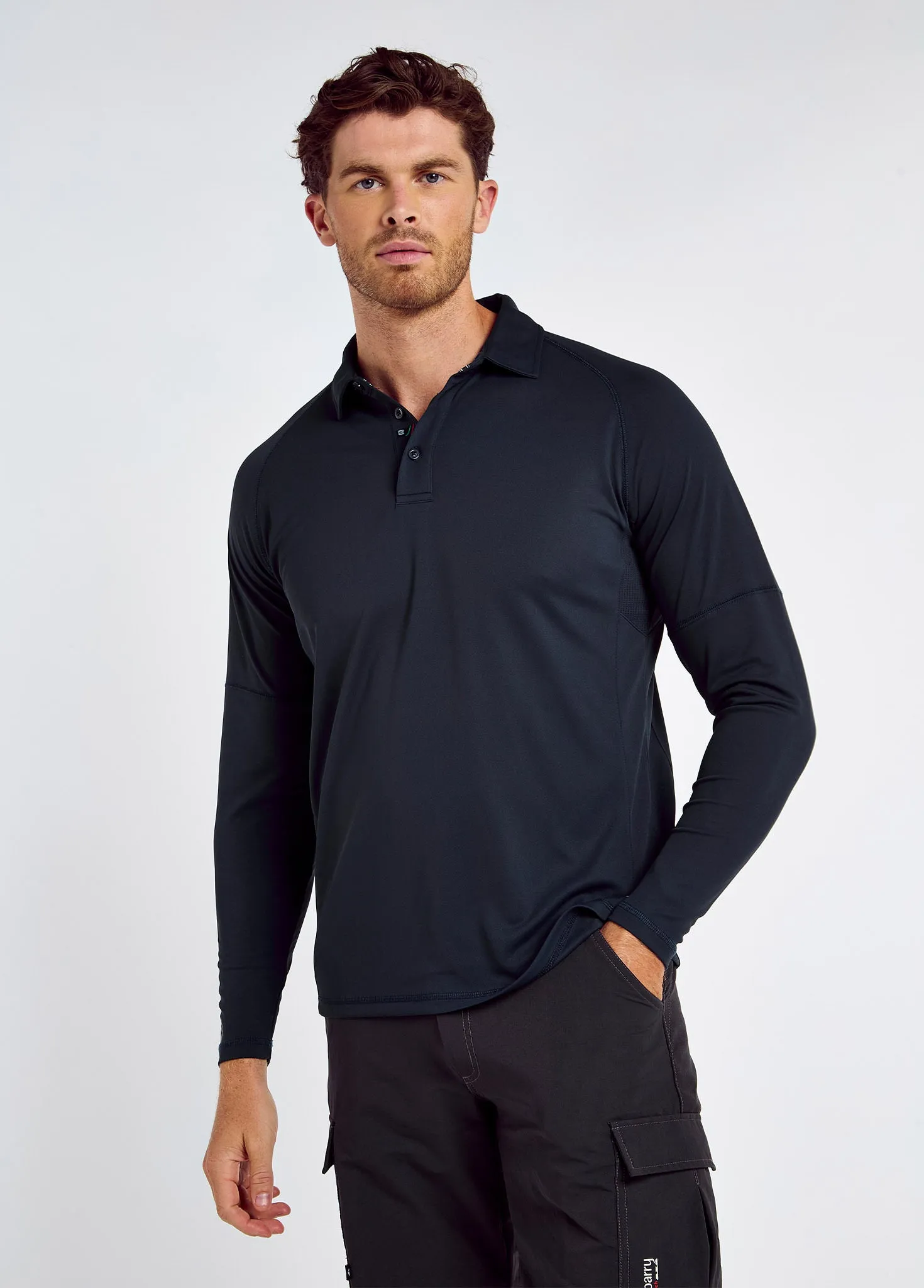 Piraeus Men's Long Sleeve Technical Polo - Navy sold by Dubarry of Ireland product image thumbnail 3