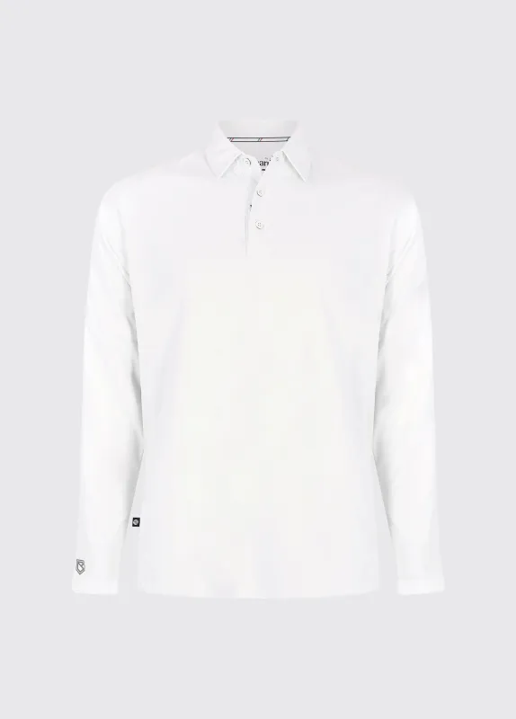 Piraeus Men's Long Sleeve Technical Polo - White sold by Dubarry of Ireland