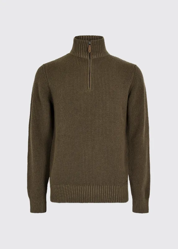 Portmarnock Men’s Fisherman Zip Neck - Kelp sold by Dubarry of Ireland