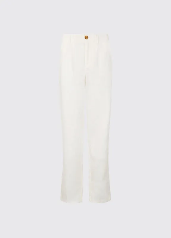 Kelby Women’s Linen Trousers - White sold by Dubarry of Ireland