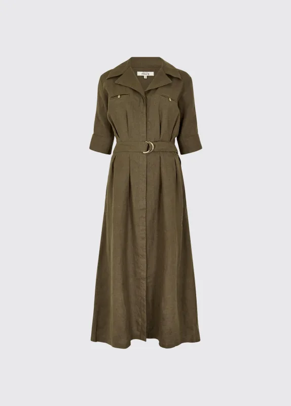 Gaynor Women’s Linen Dress - Khaki sold by Dubarry of Ireland