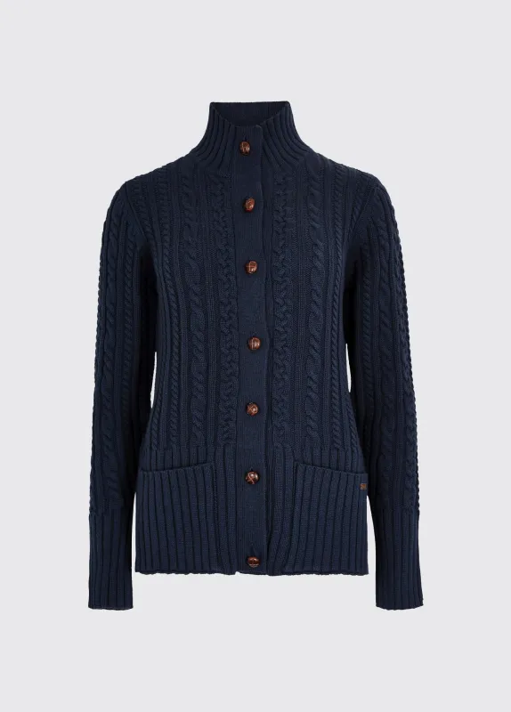Ardrahan Women’s Fisherman Cardigan - Navy sold by Dubarry of Ireland