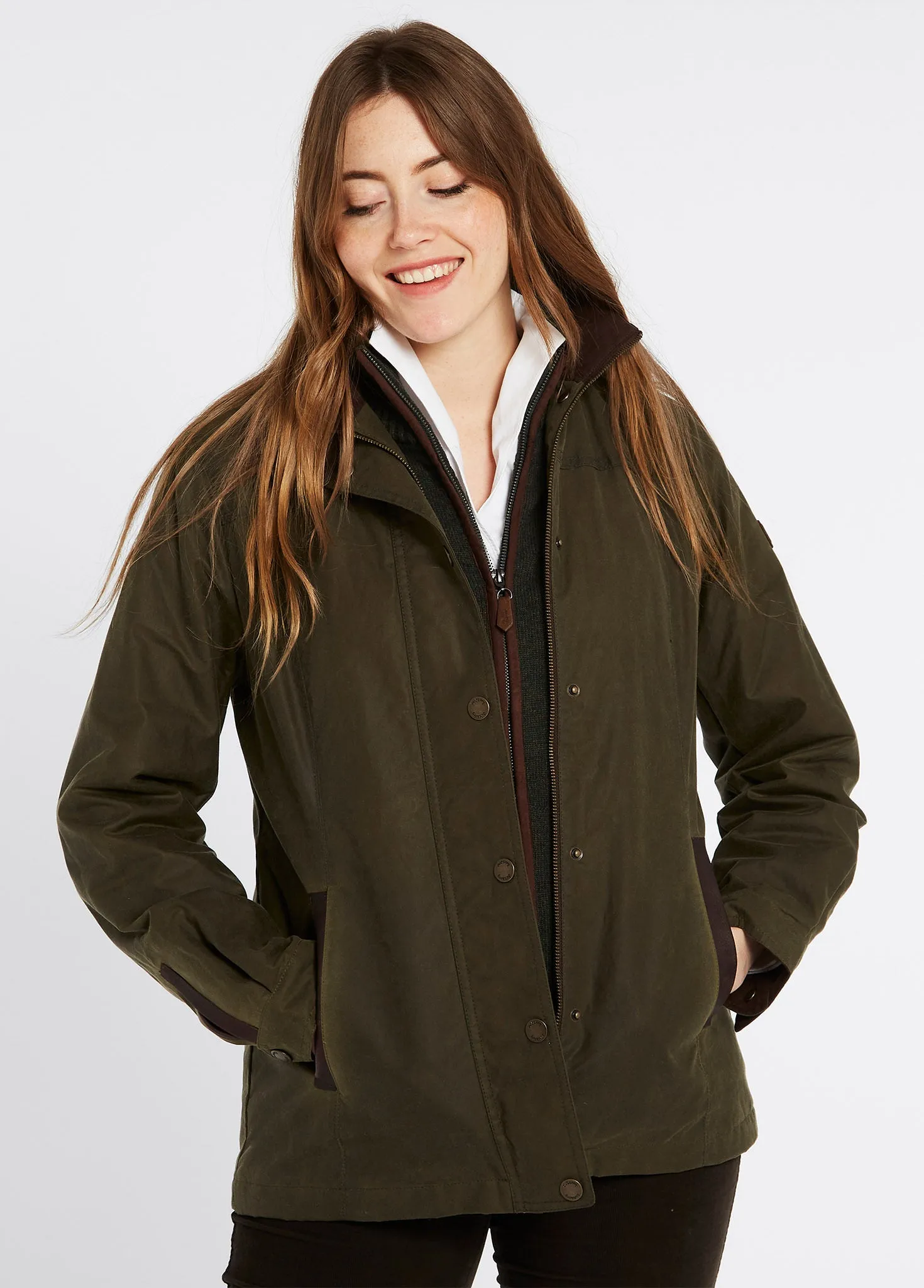 Mountrath Ladies Wax Cotton Jacket - Fennel sold by Dubarry of Ireland product image thumbnail 3