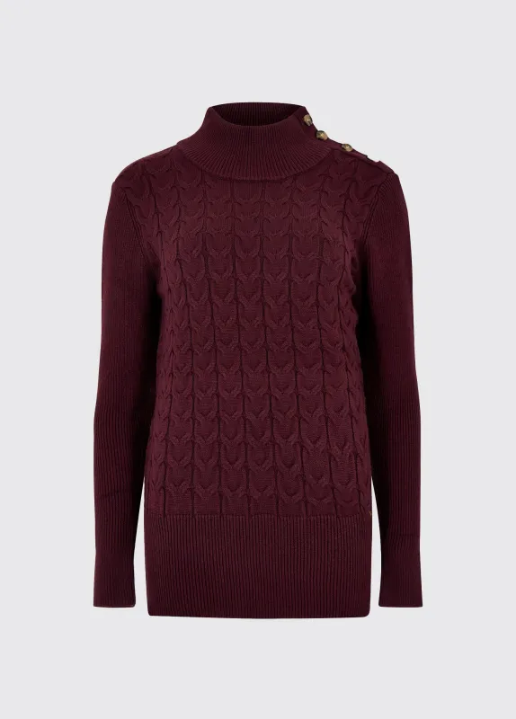 Claremont Women’s Sweater - Ox Blood made by Dubarry of Ireland
