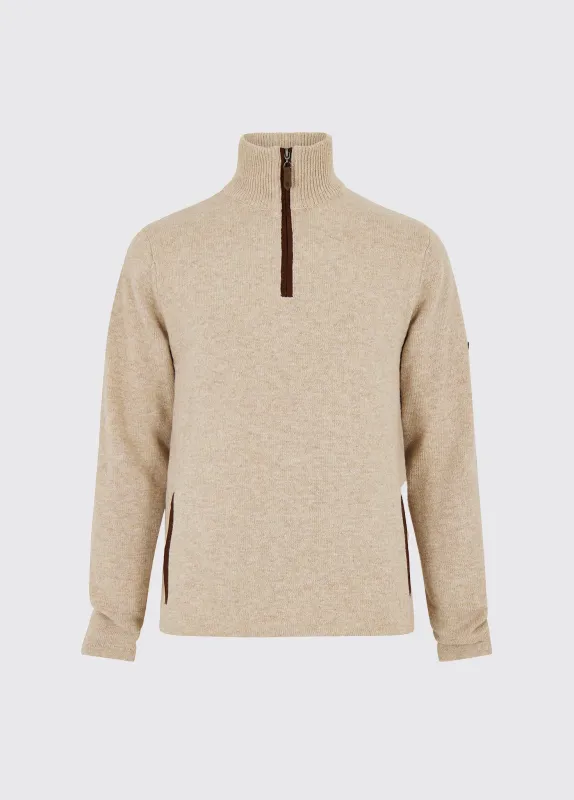 Feeney Zip Neck Sweater - Oat sold by Dubarry of Ireland