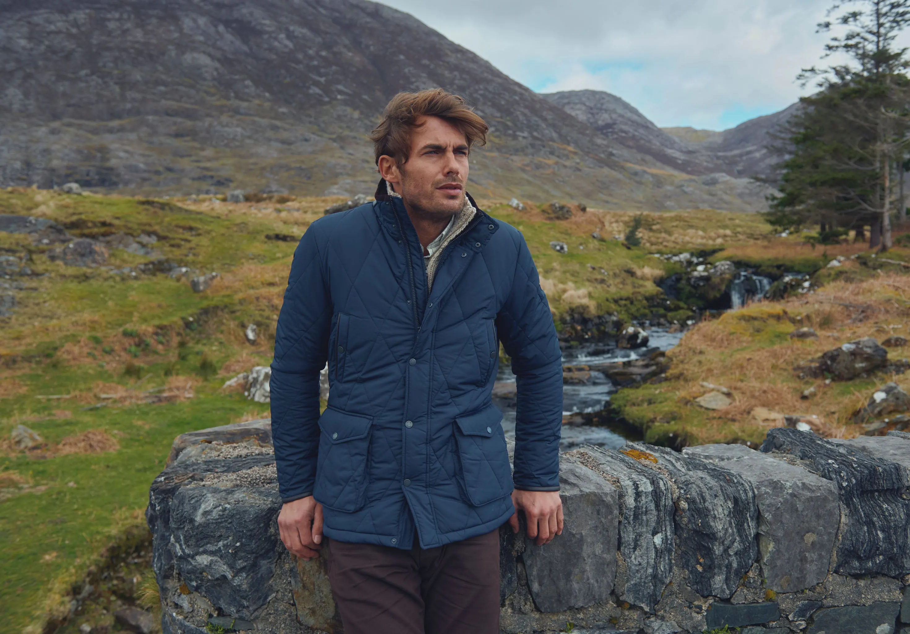 Farmley Men’s Quilted Jacket - Navy sold by Dubarry of Ireland product image thumbnail 3