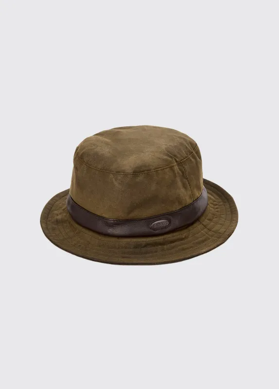 Macreddin Wax bucket hat - Olive sold by Dubarry of Ireland