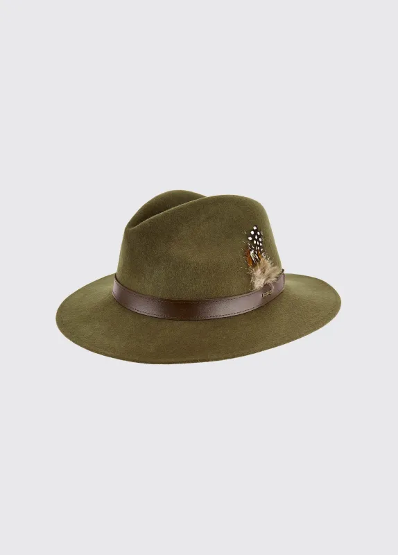 Gallagher Ladies Felt Hat - Olive sold by Dubarry of Ireland