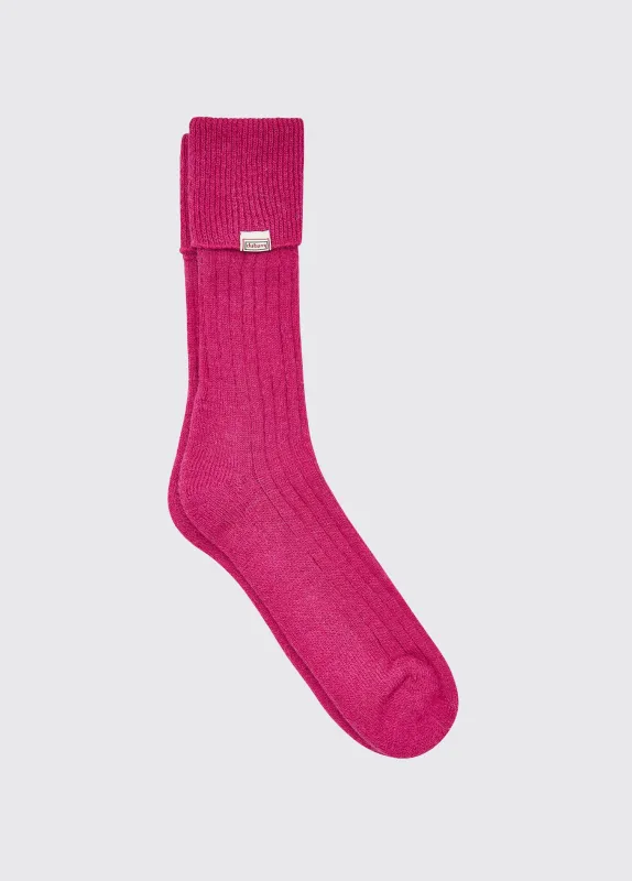 Holycross Ladies Alpaca Socks - Pink sold by Dubarry of Ireland