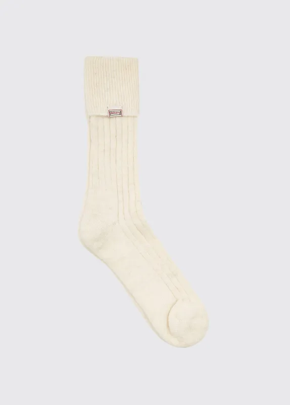Holycross Ladies Alpaca Socks - Cream sold by Dubarry of Ireland