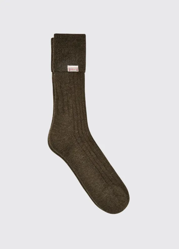 Holycross Ladies Alpaca Socks - Olive sold by Dubarry of Ireland