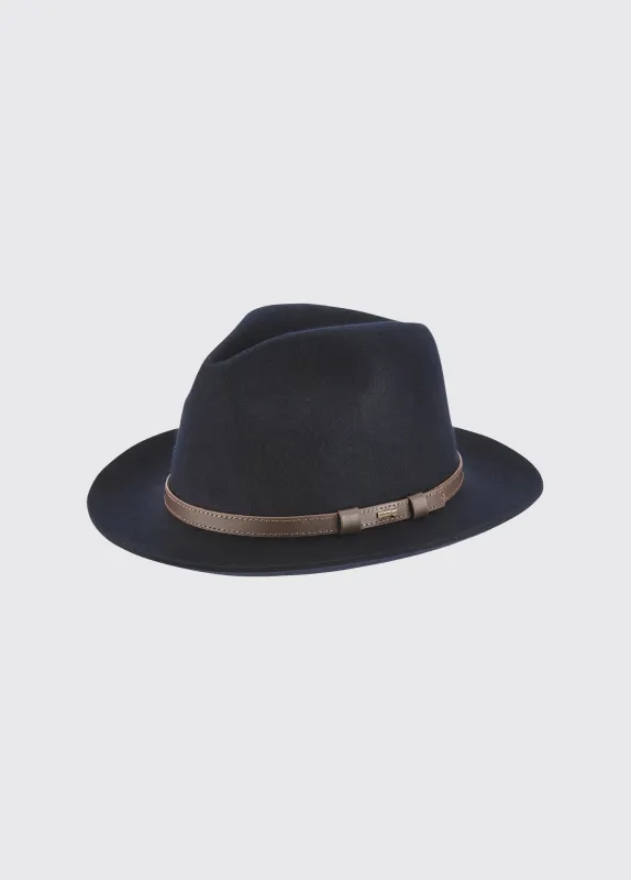 Frontier Fedora Hat - Navy made by Dubarry of Ireland