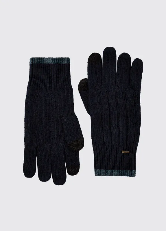 Marsh Ladies Knitted Gloves - Navy sold by Dubarry of Ireland