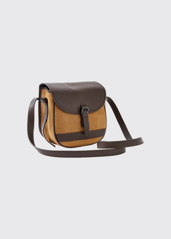 Clara Ladies Leather Saddle bag - Brown sold by Dubarry of Ireland