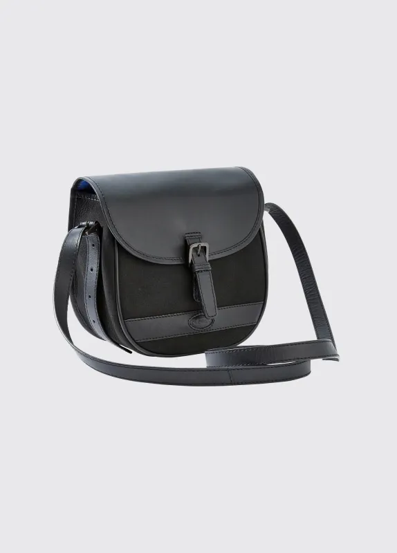 Clara Ladies Leather Saddle bag - Black sold by Dubarry of Ireland