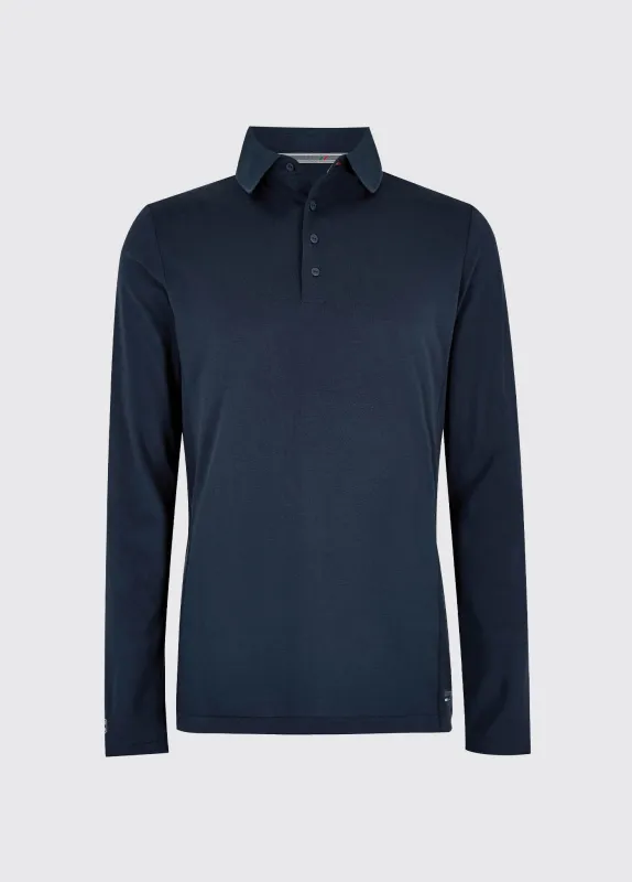 Freshford Mens Long-sleeved Polo - Navy sold by Dubarry of Ireland