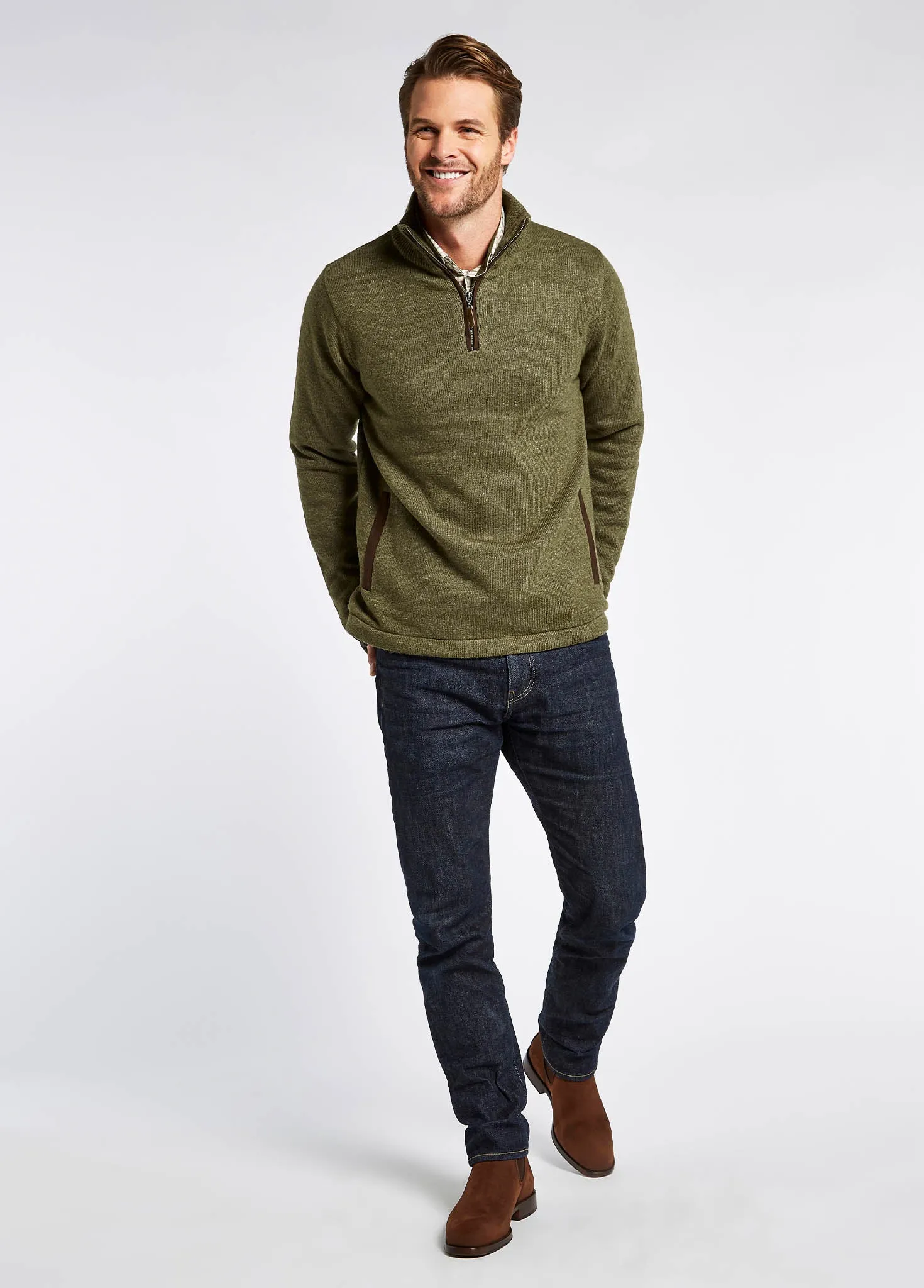 Feeney Zip Neck Sweater - Dusky Green sold by Dubarry of Ireland product image thumbnail 2