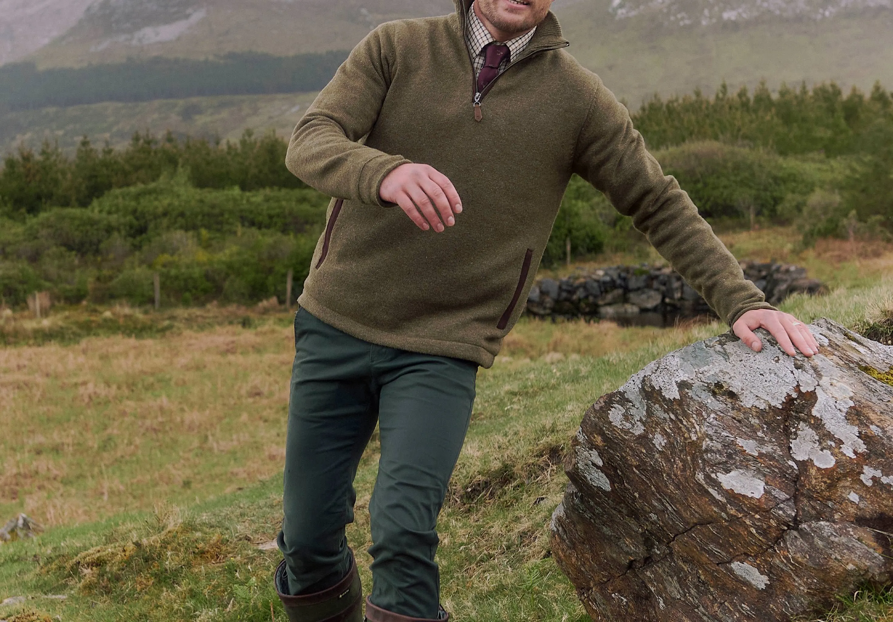 Feeney Zip Neck Sweater - Dusky Green sold by Dubarry of Ireland product image thumbnail 3
