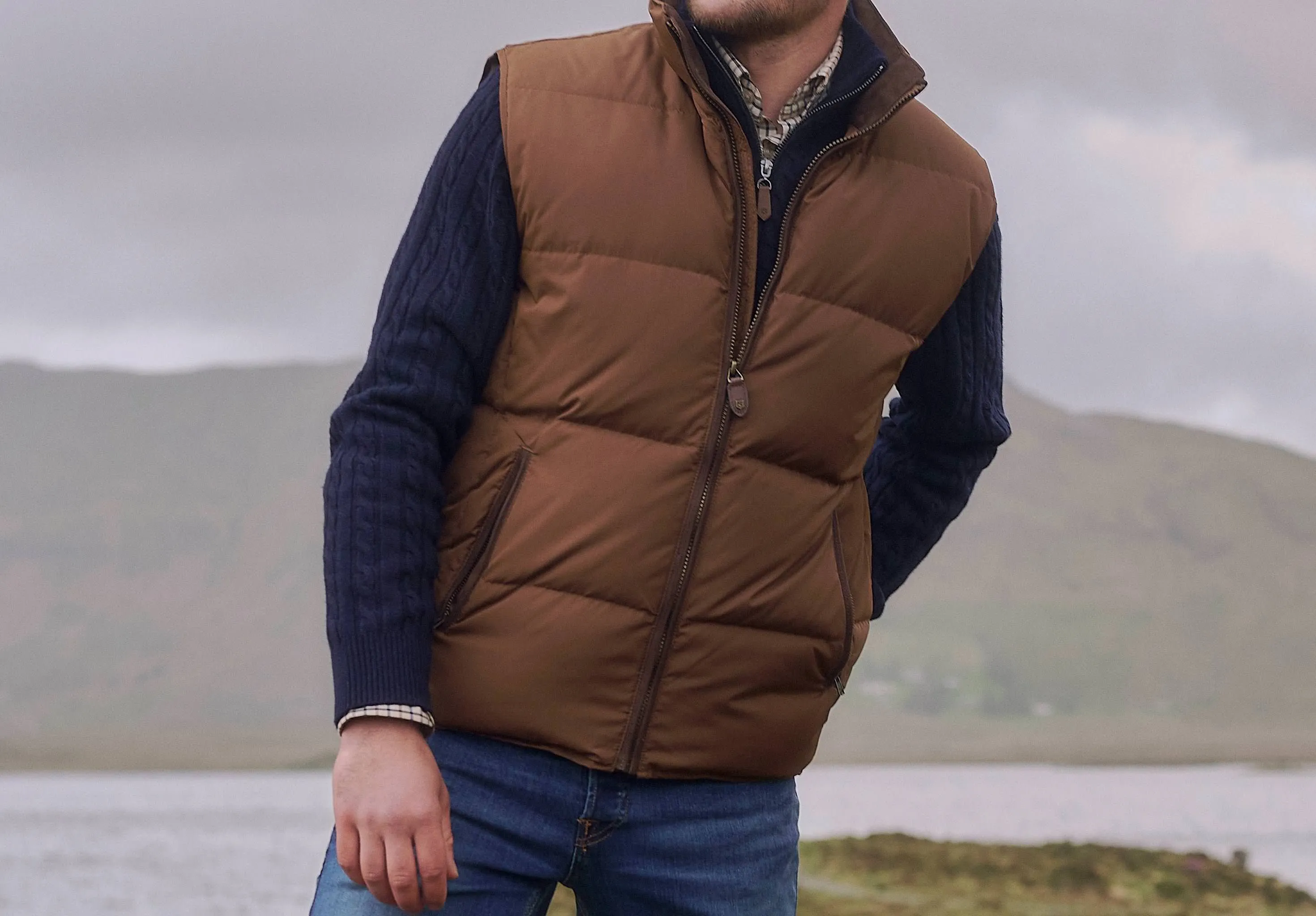Graystown Mens Down-filled Gilet - Walnut sold by Dubarry of Ireland product image thumbnail 3