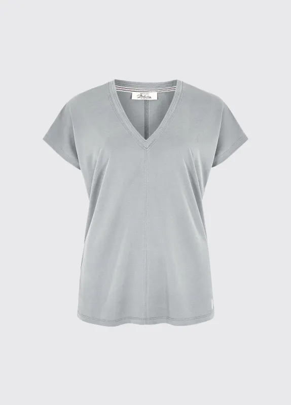 Laragh V-Neck Top - Platinum made by Dubarry of Ireland