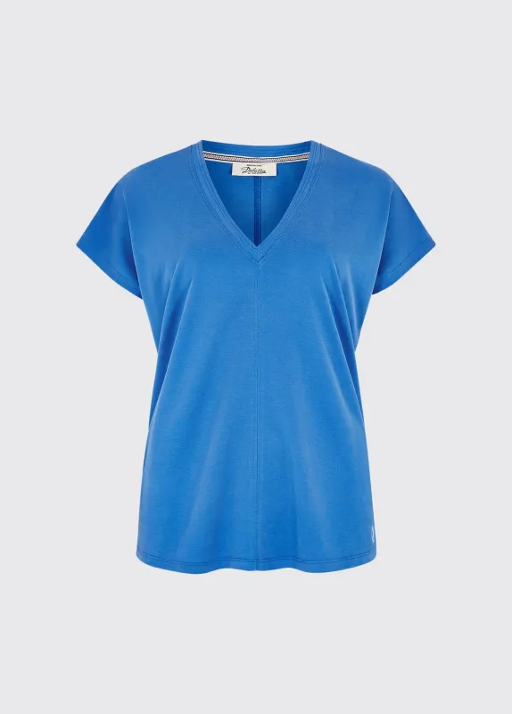 Laragh V-Neck Top - Kingfisher sold by Dubarry of Ireland