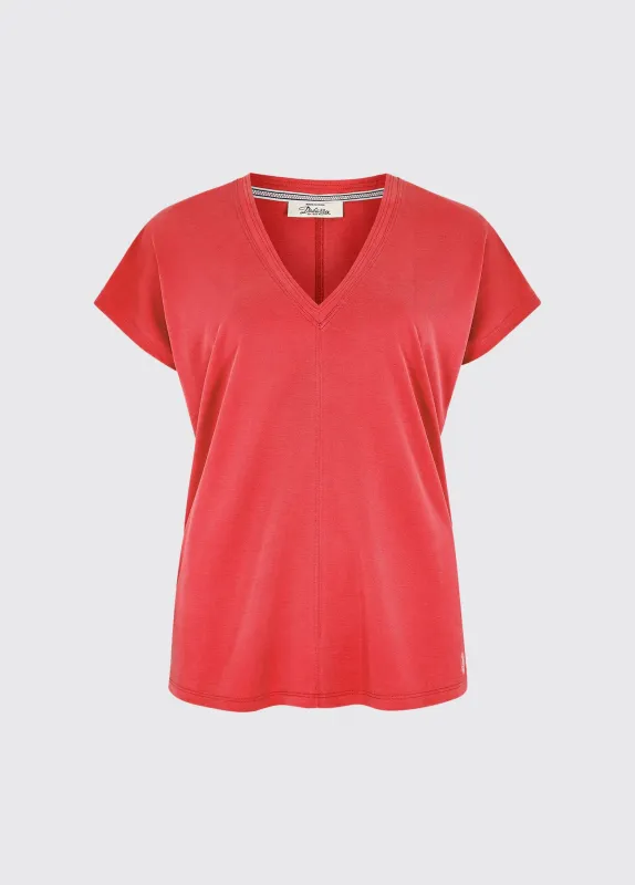 Laragh V-Neck Top - Cardinal sold by Dubarry of Ireland