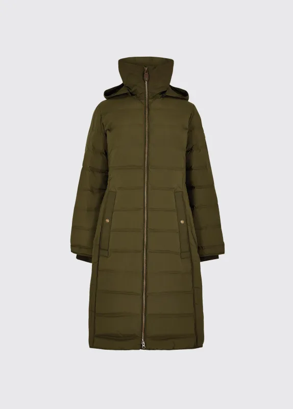 Meyers long length coat - Olive sold by Dubarry of Ireland