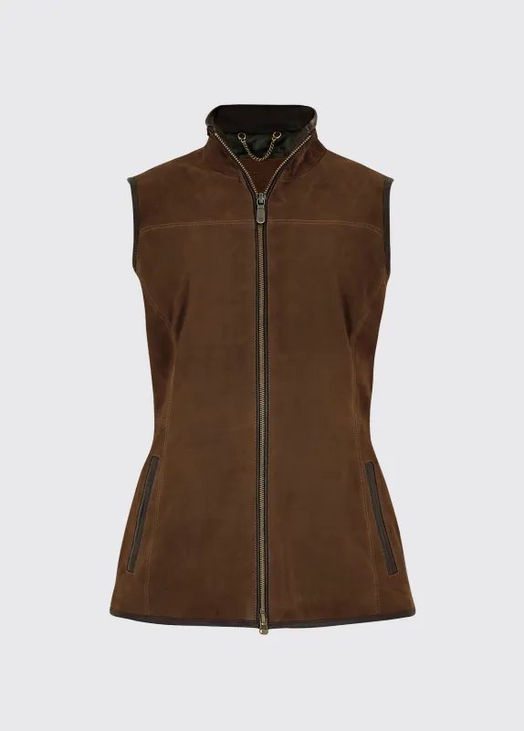 Kingston Leather Gilet - Walnut sold by Dubarry of Ireland