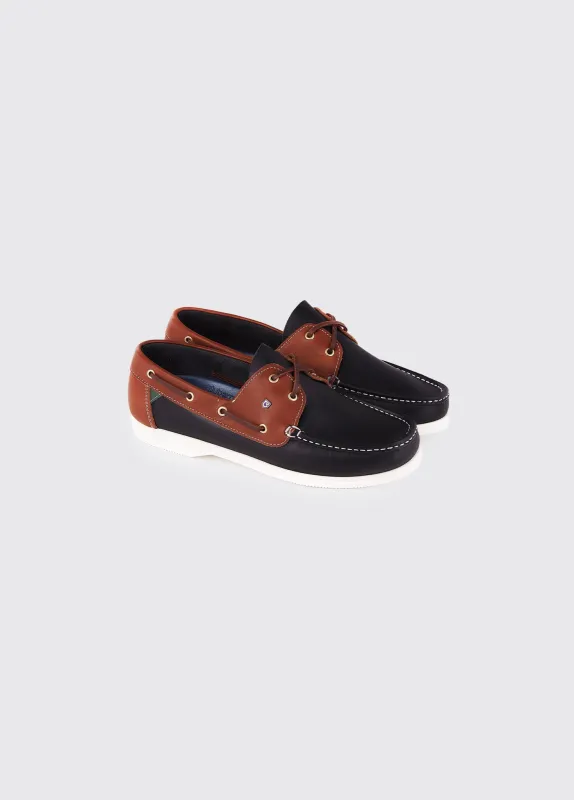 Admirals Ladies Deck Shoe - Navy/Brown made by Current