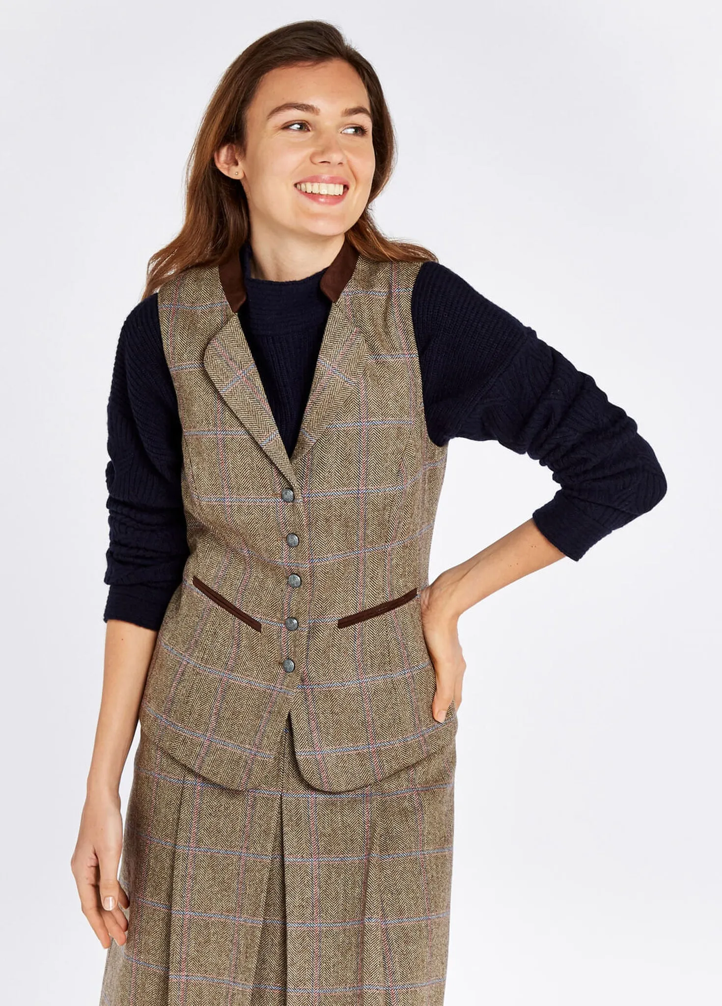 Spindle Tweed Waistcoat - Woodrose sold by Dubarry of Ireland product image thumbnail 3