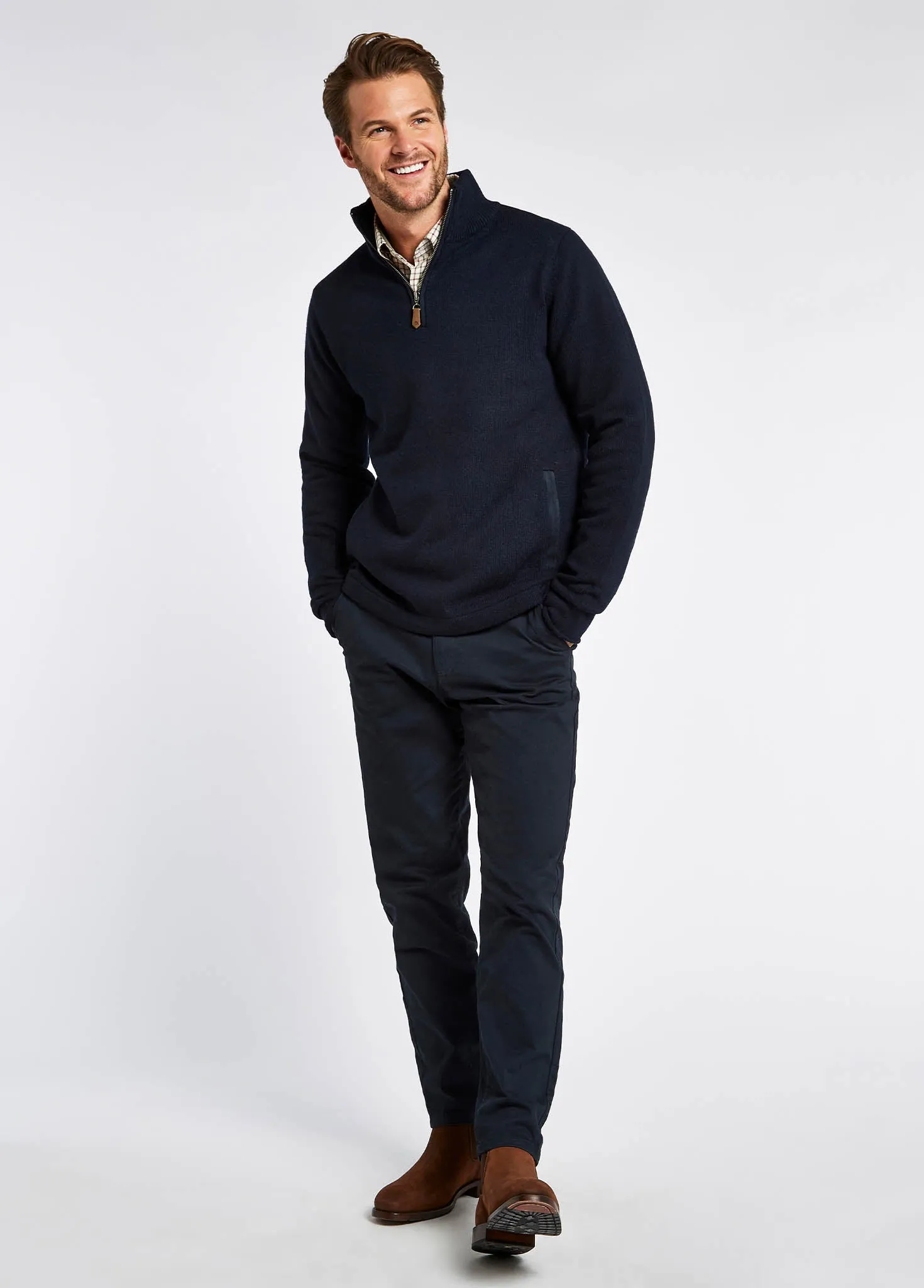 Feeney Zip Neck Sweater - Navy sold by Dubarry of Ireland product image thumbnail 3