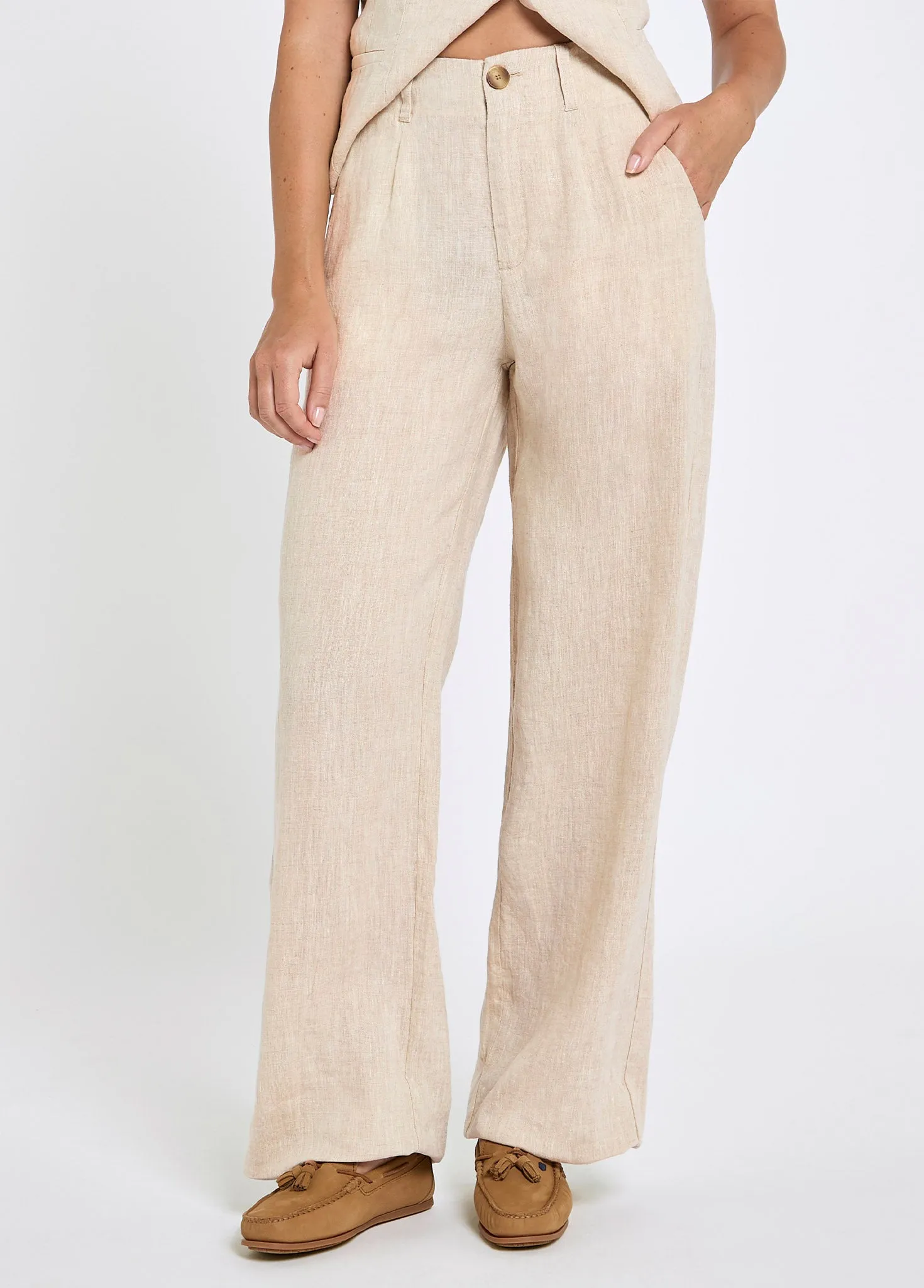 Kelby Women’s Linen Trousers - Oatmeal sold by Dubarry of Ireland product image thumbnail 4